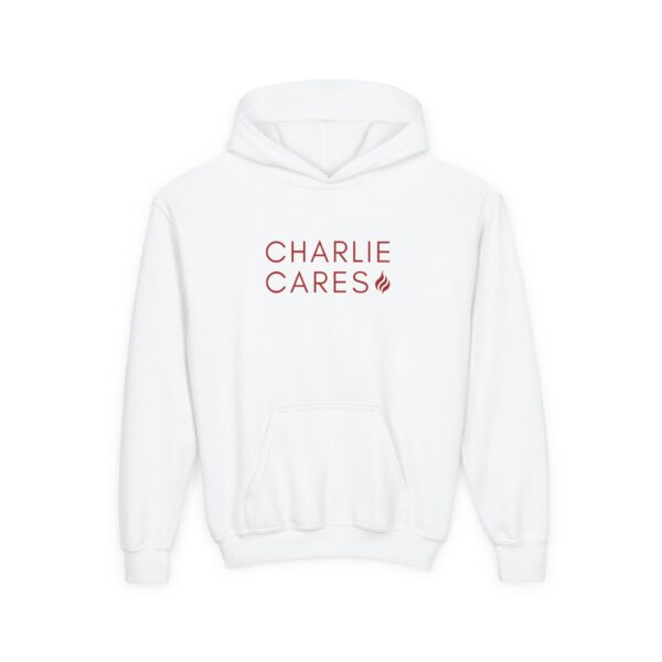 Charlie Cares Heavy Blend Youth Hoodie - Image 4